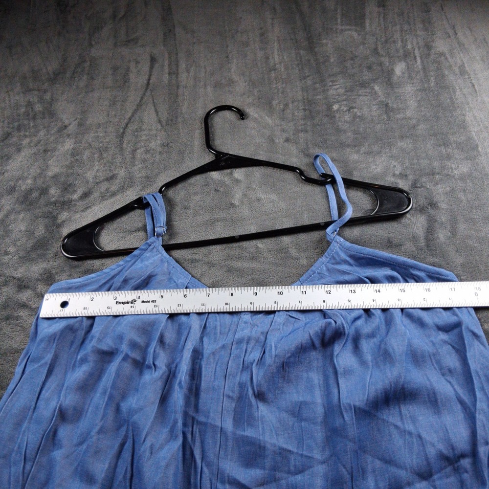 NWT Cupshe Jumpsuit Womens XL Blue Wide Leg Adjustable Strap Chambray Romper - Picture 7 of 10